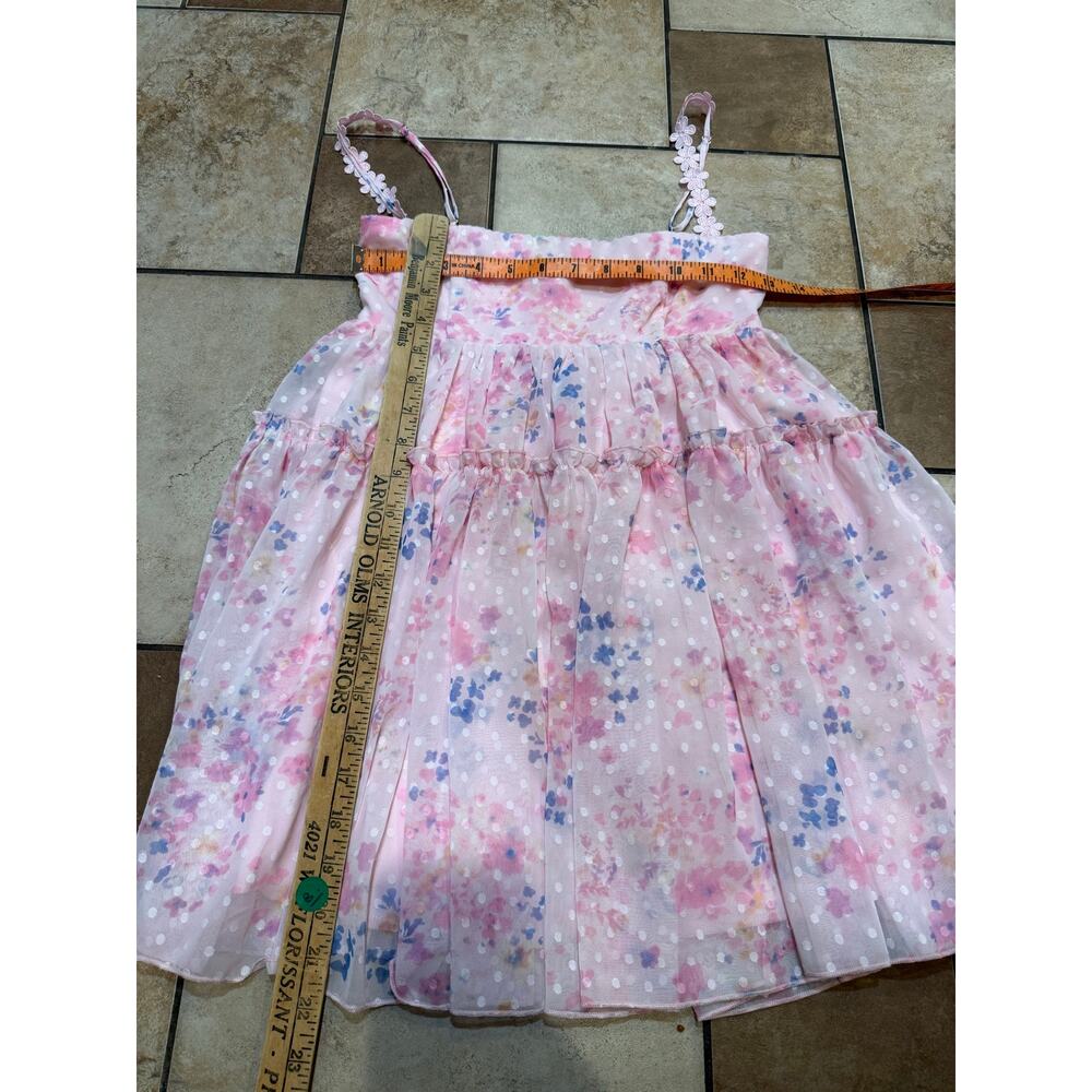 Lucy in the Sky | Dotted Floral Babydoll Dress in Pink Cottagecore Summer Preppy - Picture 8 of 8